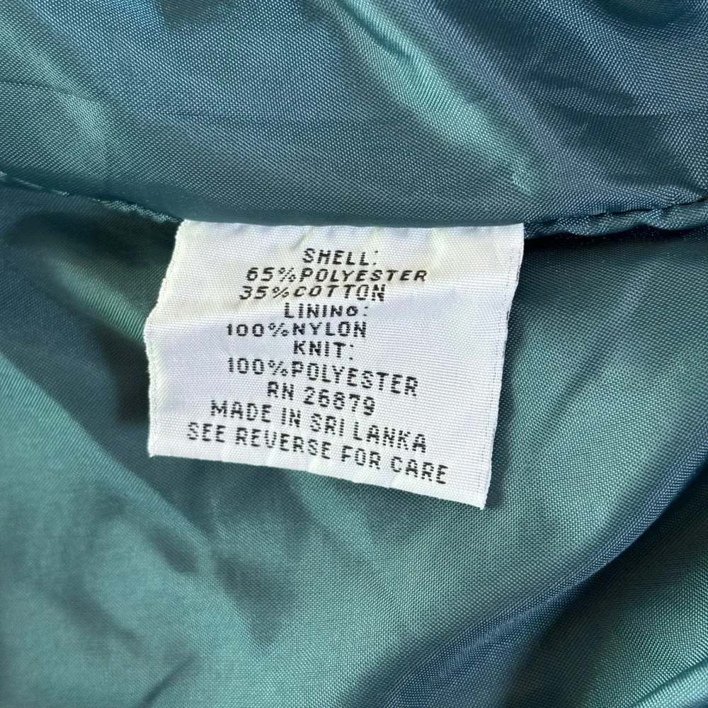 Vintage World Travel Club Jacket Windbreaker Harrington Teal Green Mens Sz L